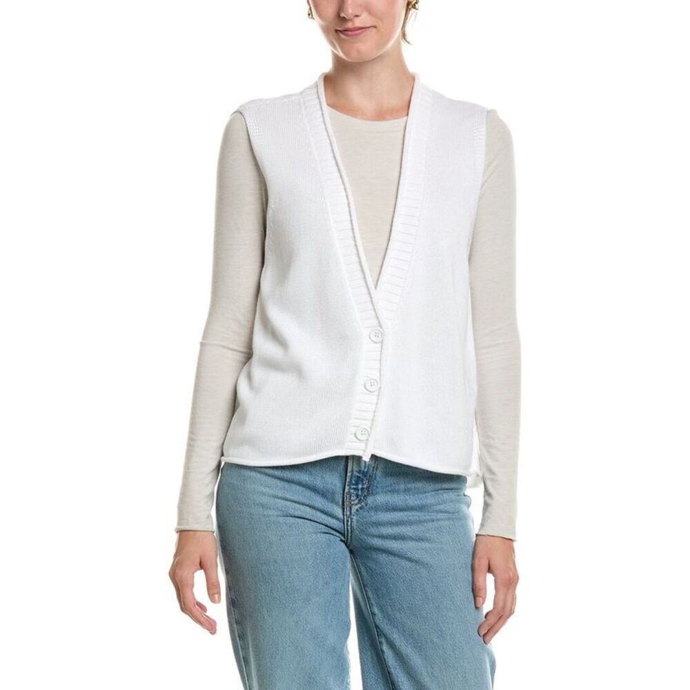 Eileen Fisher Womens  V-Neck Vest, White